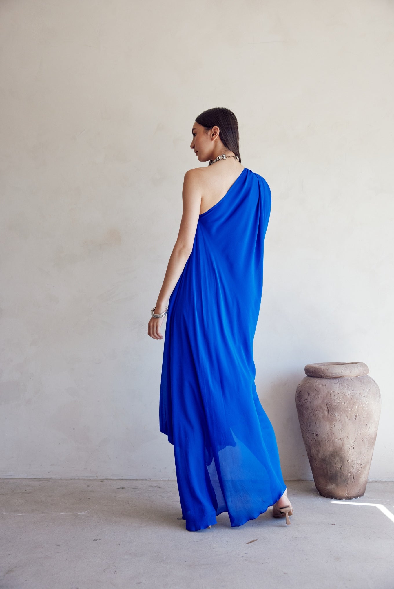 Indigo One Shoulder Dress