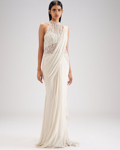 The Anatomical Pearl Sari Gown