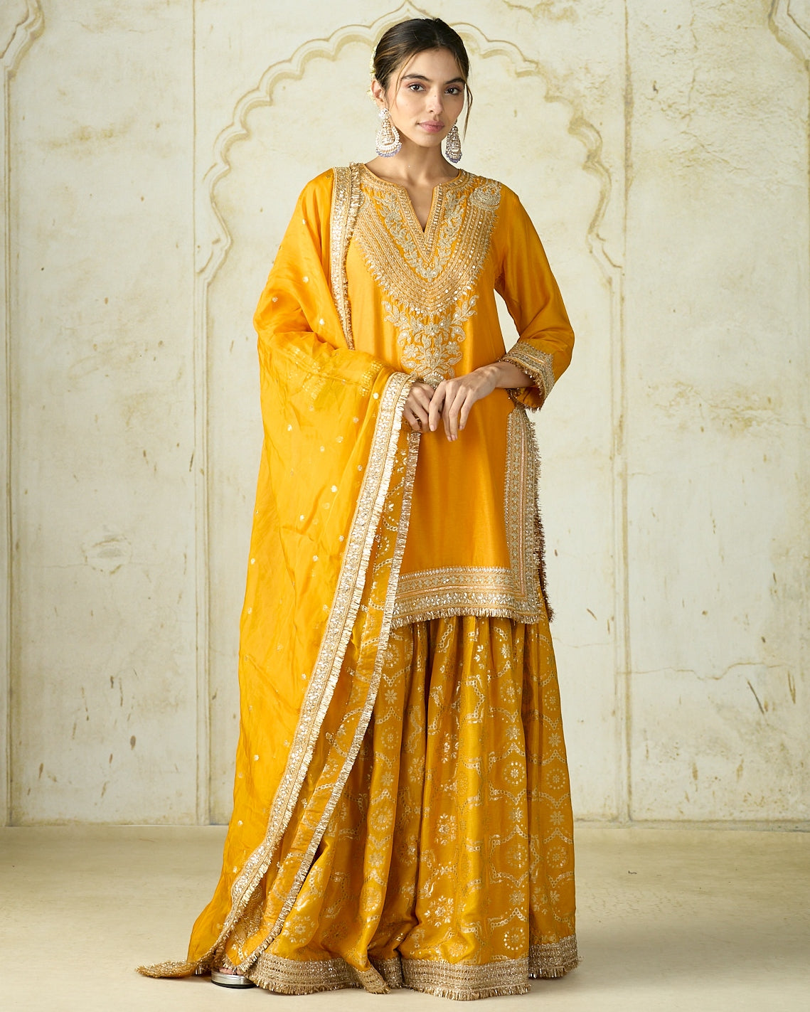 Mustard Yellow Ameena Sharara Set