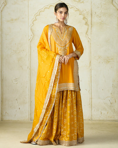 Mustard Yellow Ameena Sharara Set
