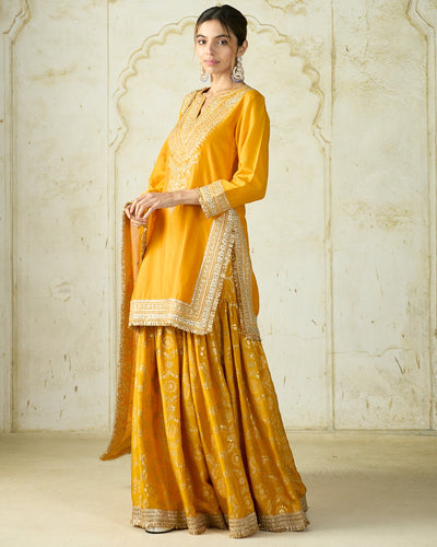 Mustard Yellow Ameena Sharara Set