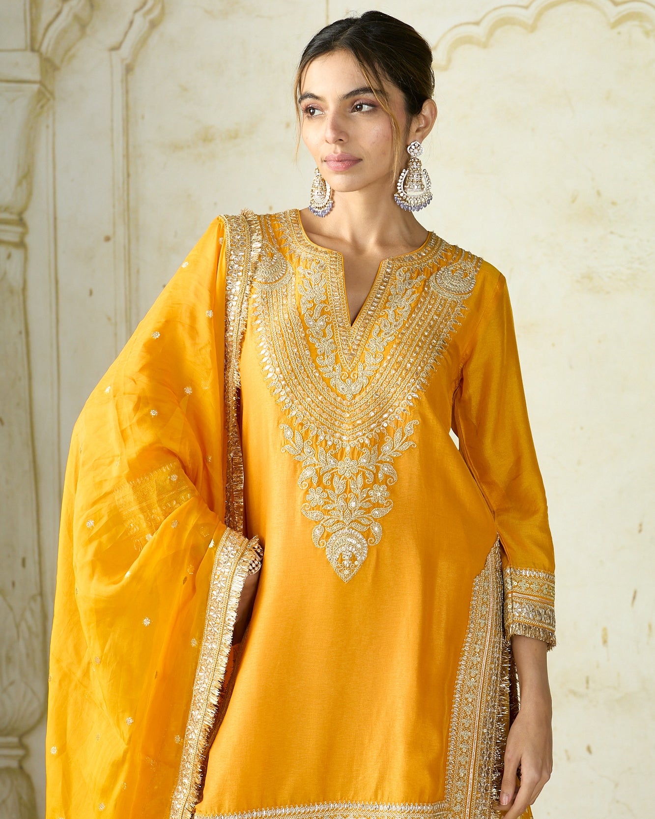 Mustard Yellow Ameena Sharara Set