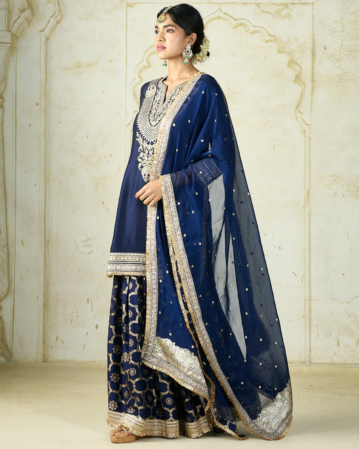Navy Ameena Sharara Set