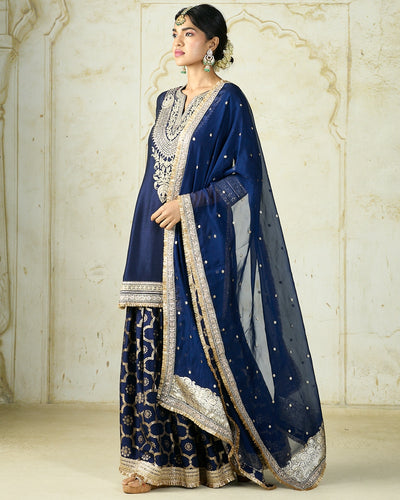 Navy Ameena Sharara Set