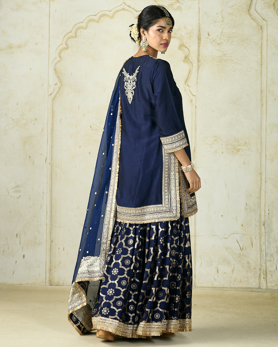 Navy Ameena Sharara Set