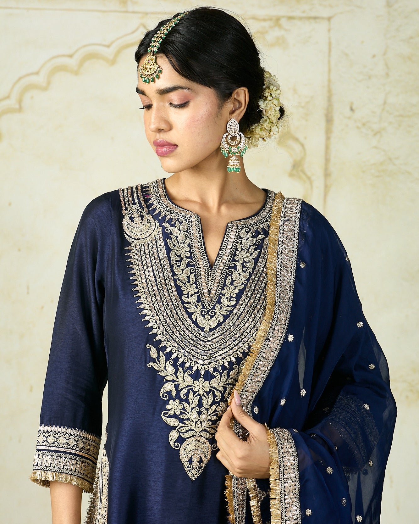 Navy Ameena Sharara Set