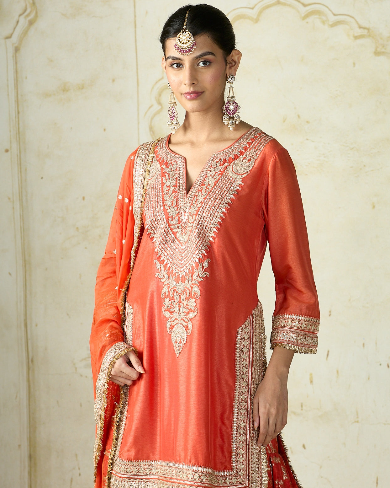 Orange Ameena Sharara Set