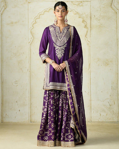 Purple Ameena Sharara Set