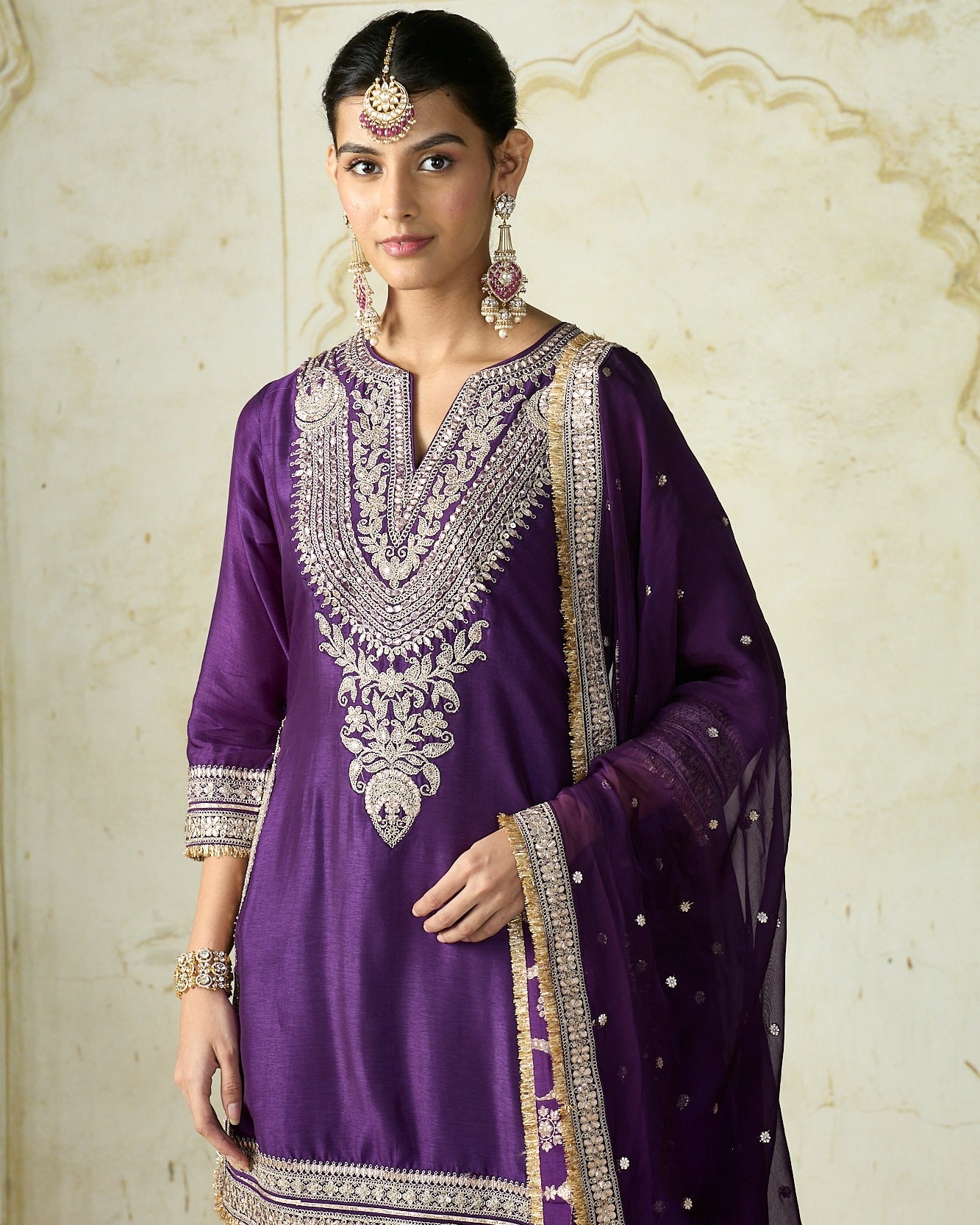 Purple Ameena Sharara Set