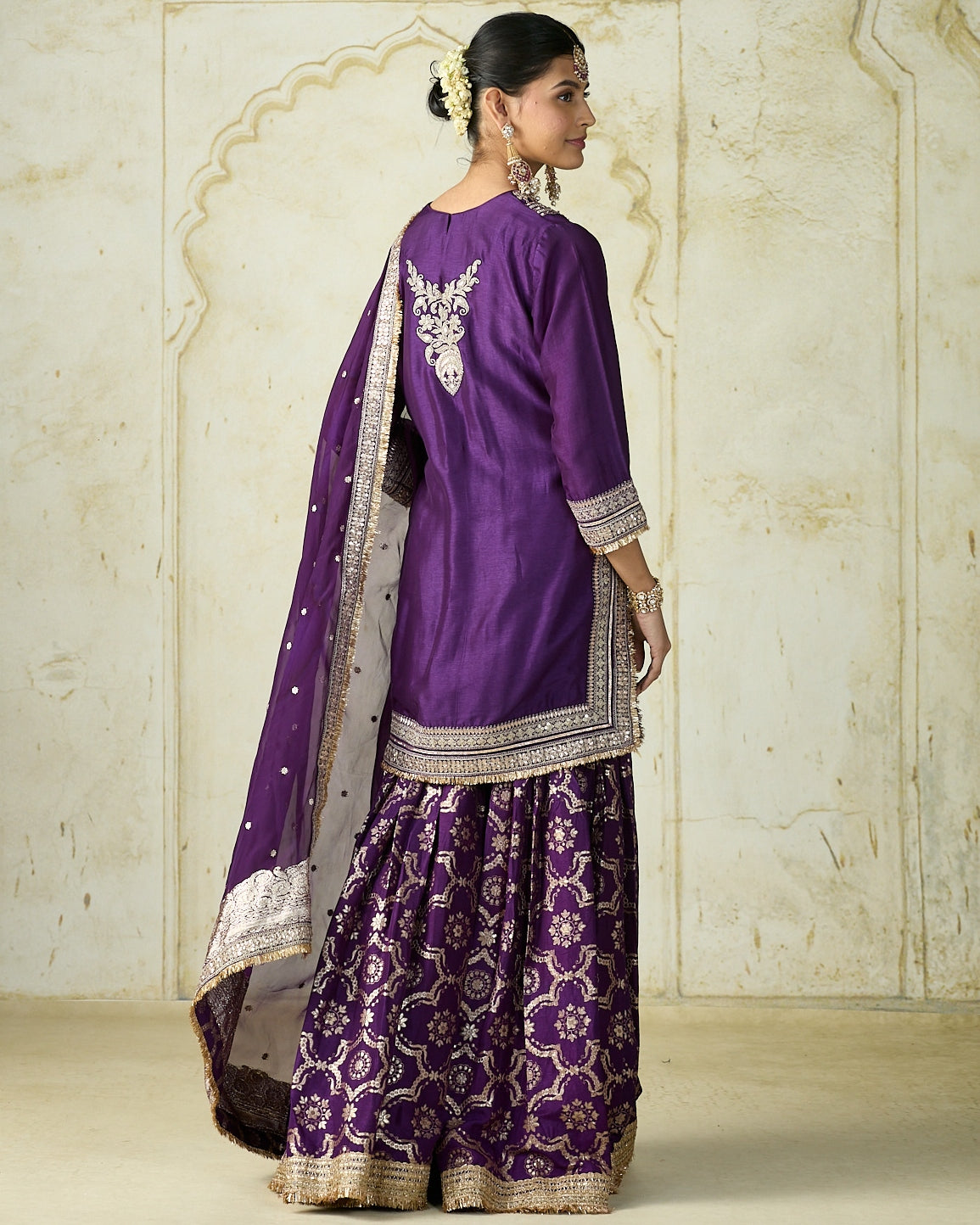 Purple Ameena Sharara Set