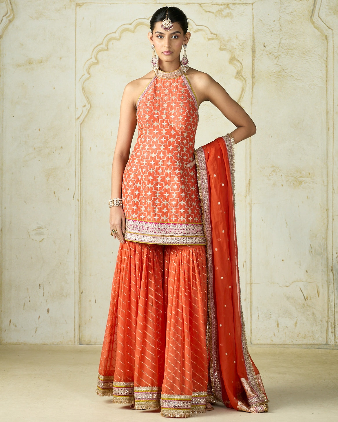 Orange Kainaat Sharara Set