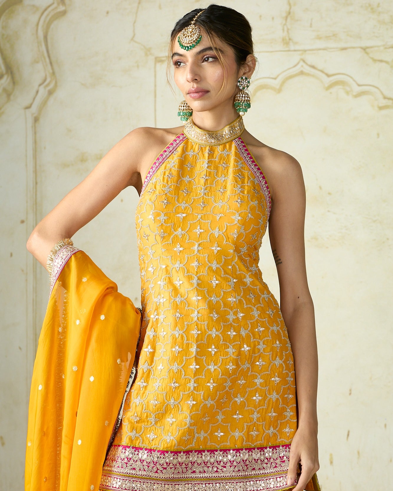Mustard Yellow Kainaat Sharara Set
