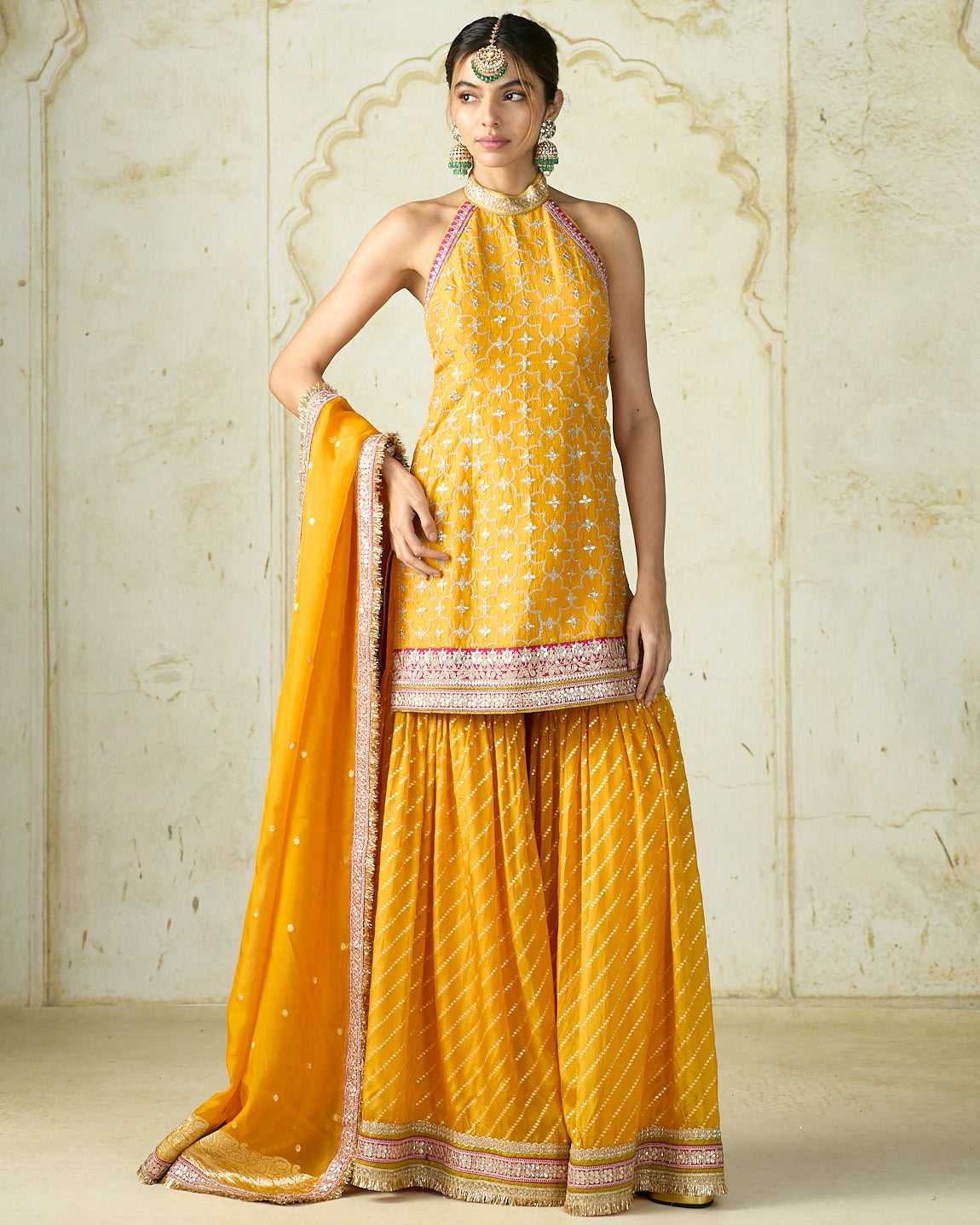 Mustard Yellow Kainaat Sharara Set