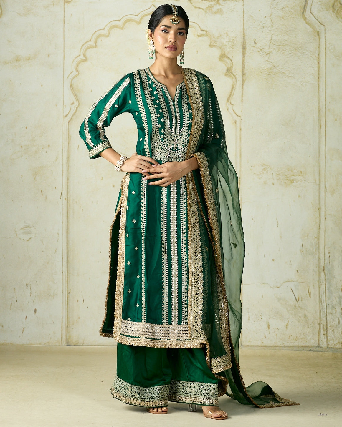 Green Lakshmi Kurta Set