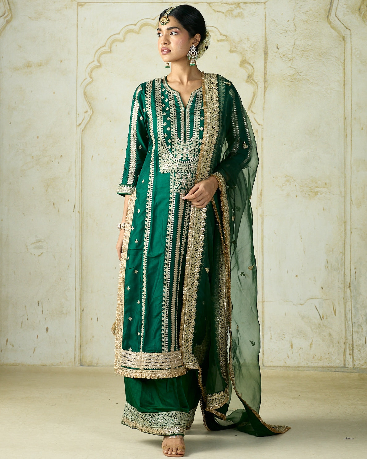 Green Lakshmi Kurta Set