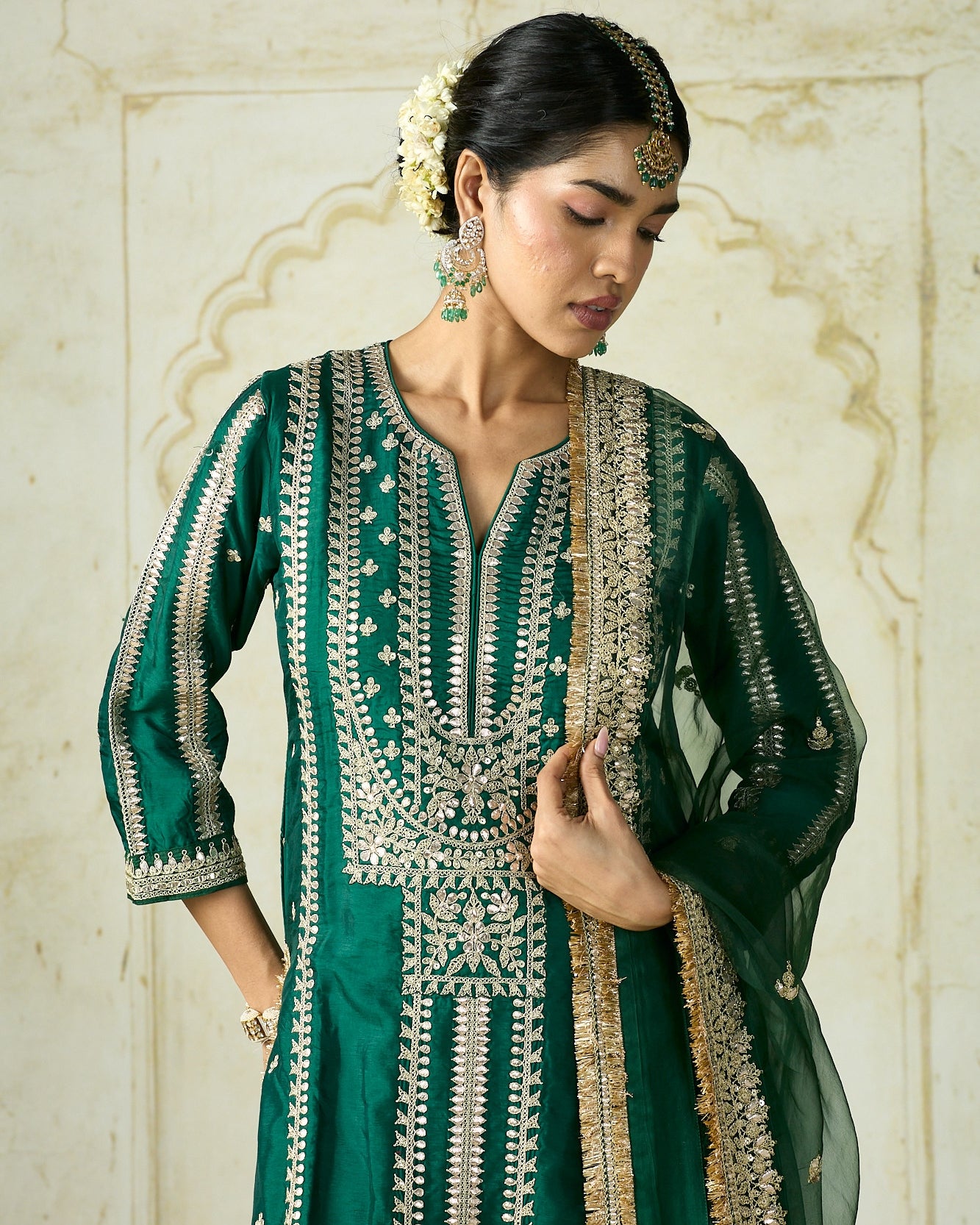 Green Lakshmi Kurta Set