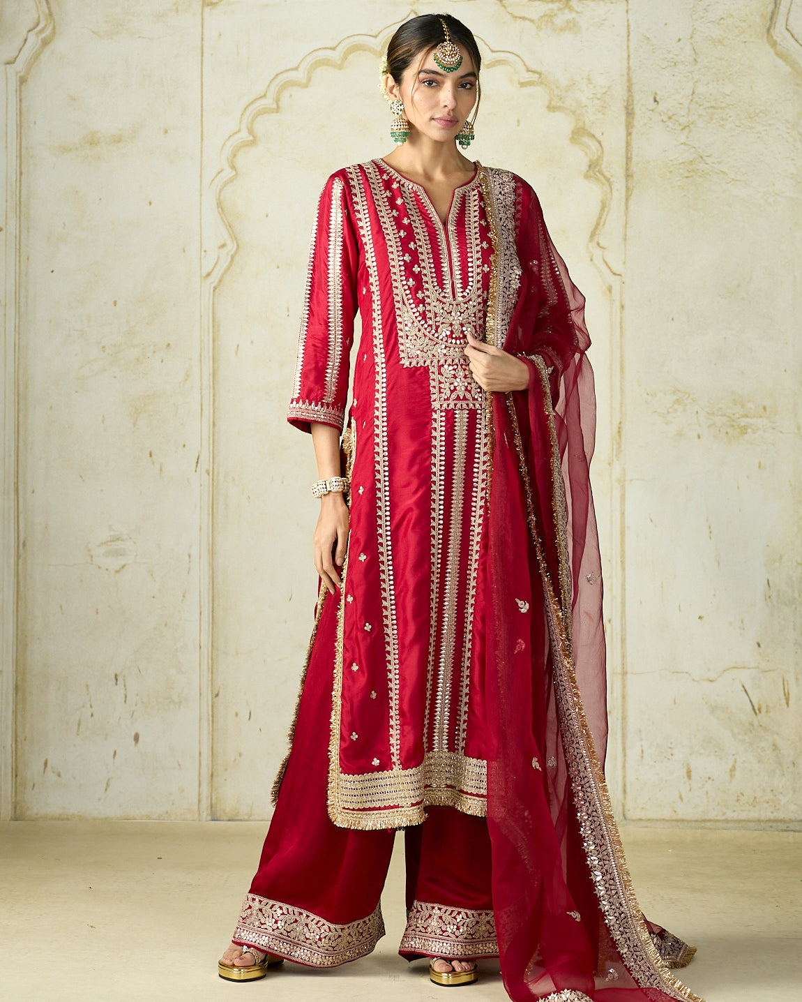 Red Lakshmi Kurta Set
