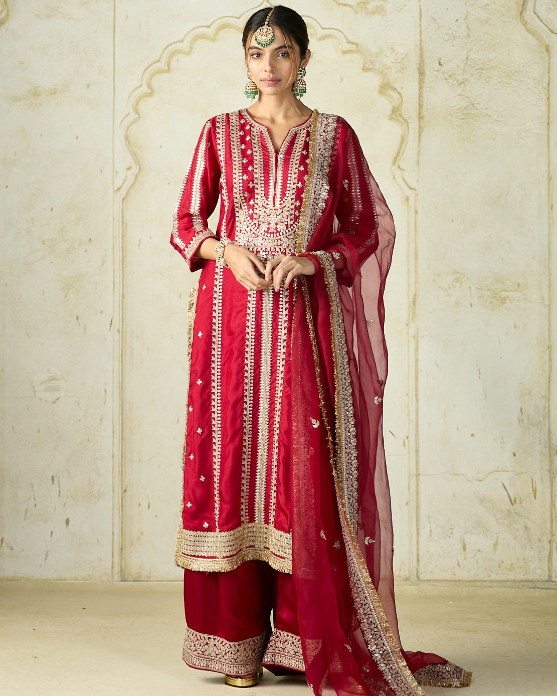 Red Lakshmi Kurta Set