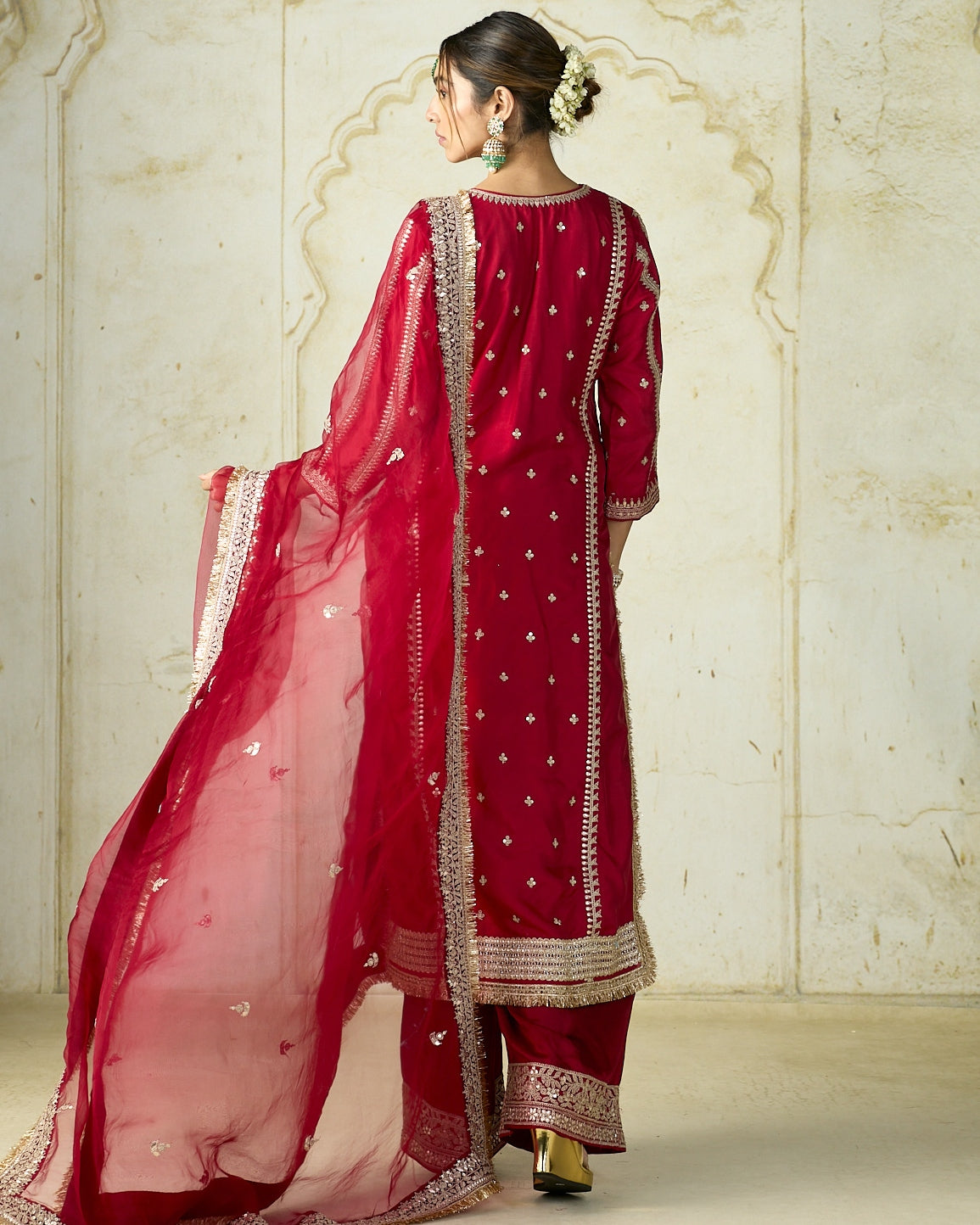 Red Lakshmi Kurta Set