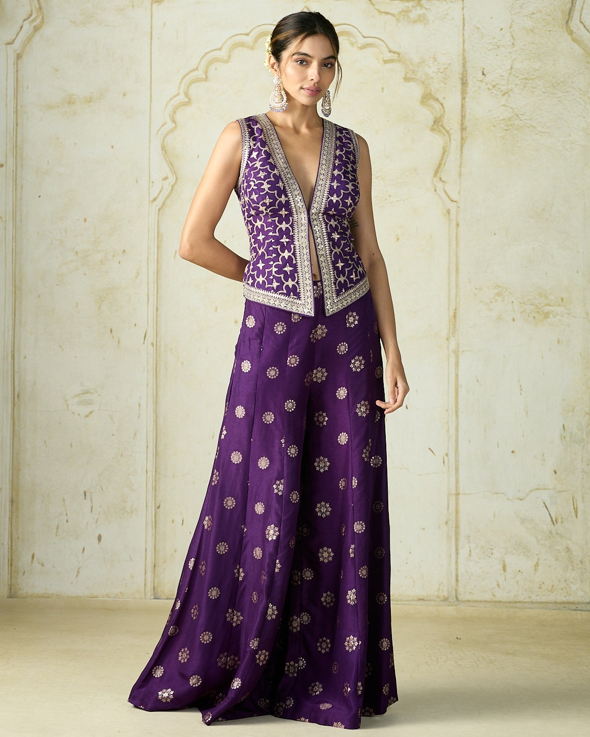 Purple Mizna Pant Set