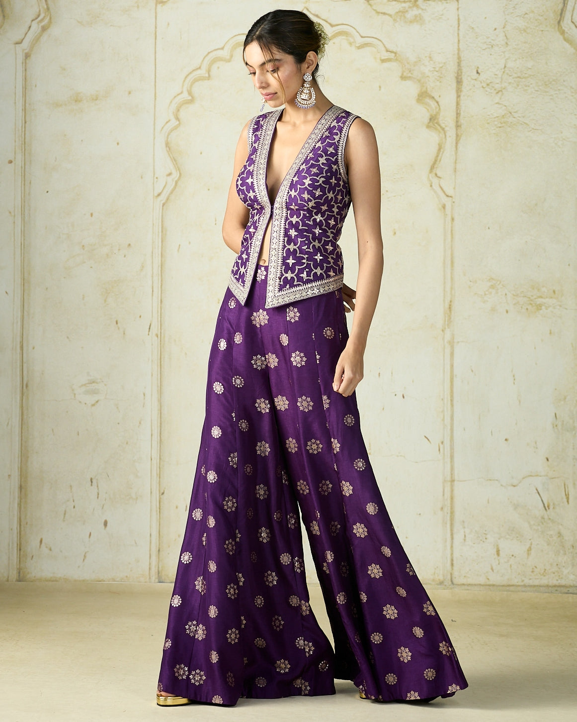 Purple Mizna Pant Set