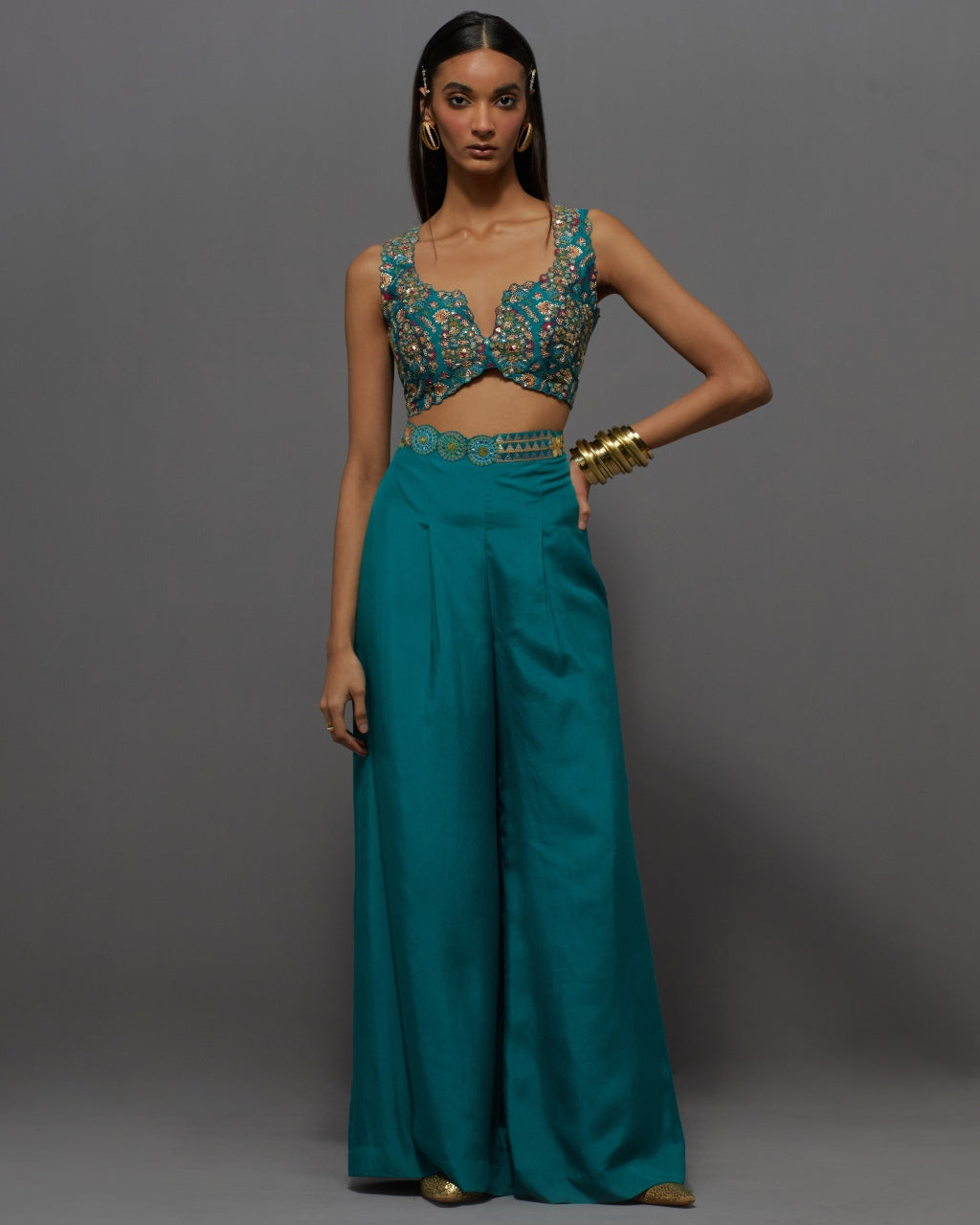 Turquoise Palazzo Set