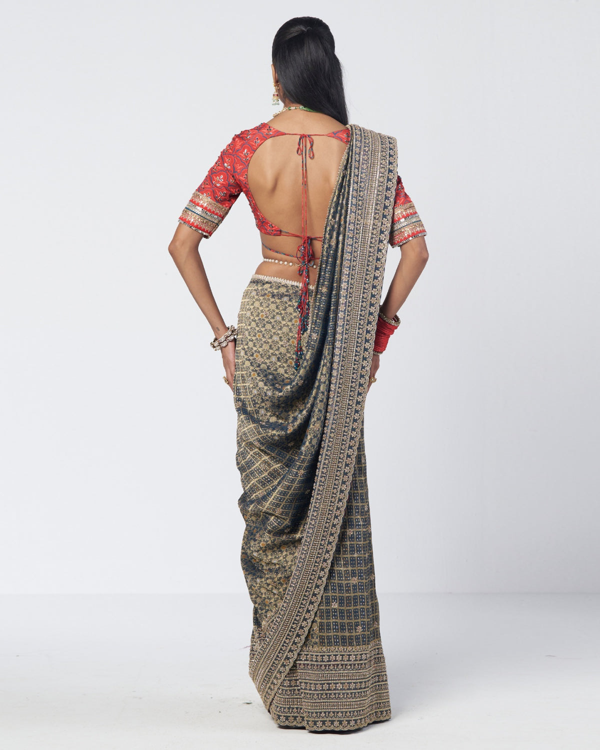 Ayesha Embroidered Sari Set
