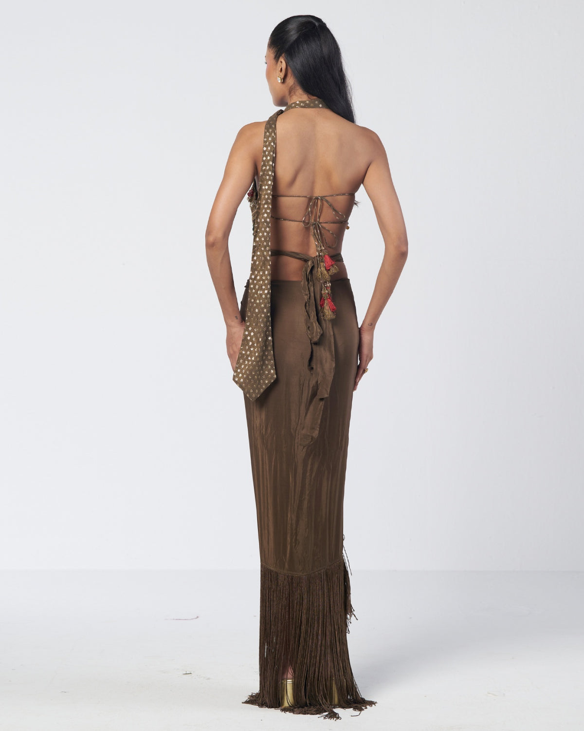 Olive Bebo Drape Skirt Set