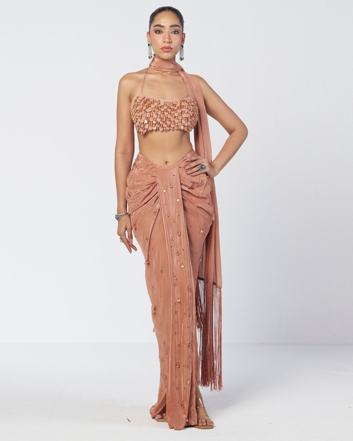 Biscoff Crush Drape Skirt Set