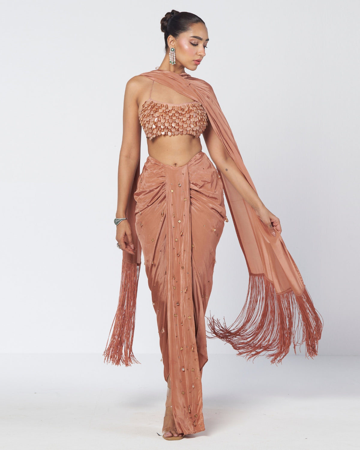 Biscoff Crush Drape Skirt Set