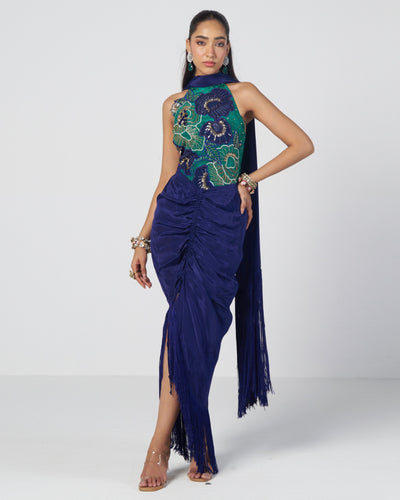 Rimjhim Bodysuit Drape Skirt Set