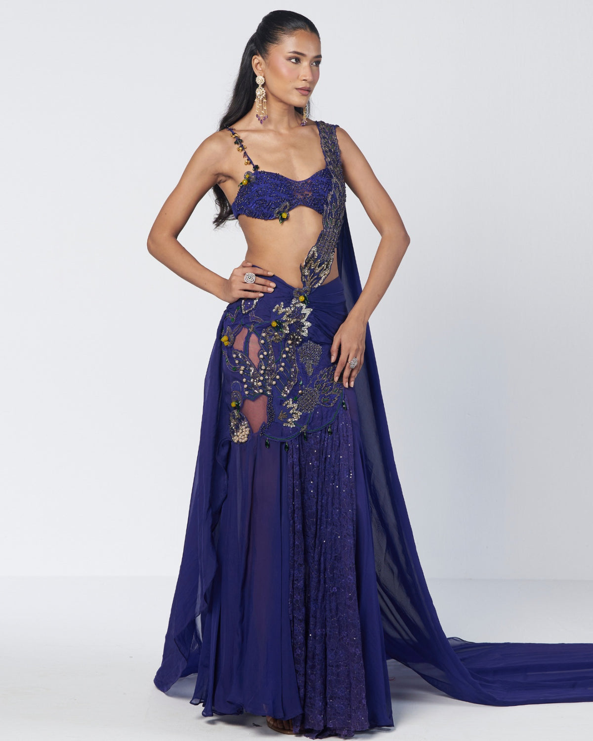 Rimjhim Electric Concept Sari Set