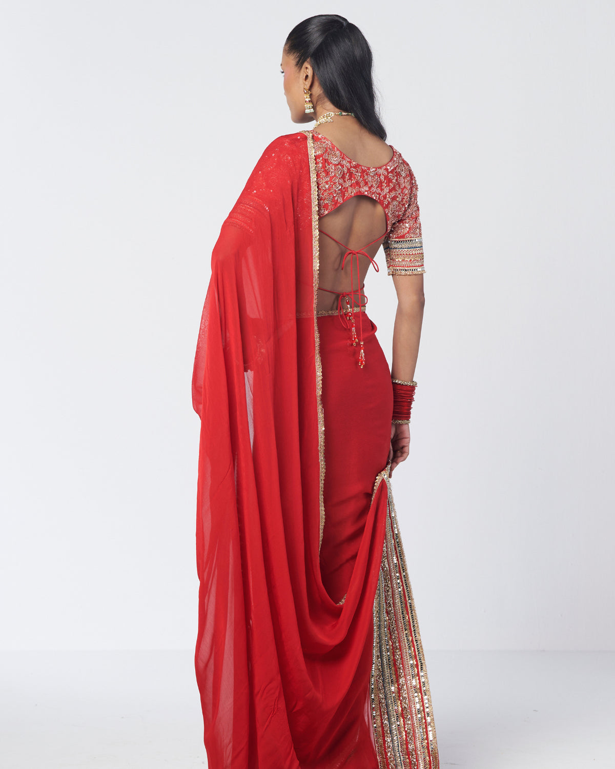 Tabasco Red Clarie Sari Set