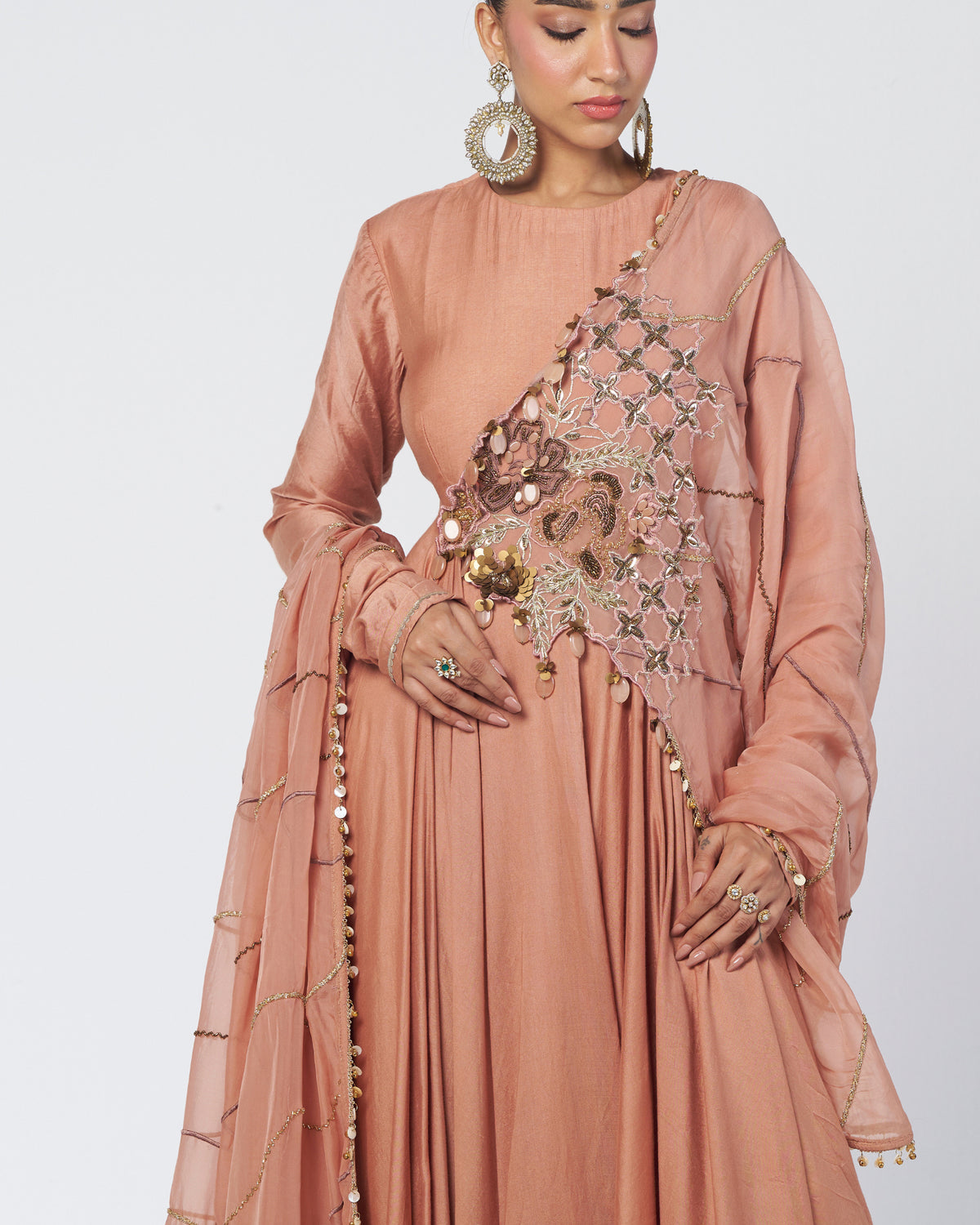 Biscoff Anarkali Dupatta Set