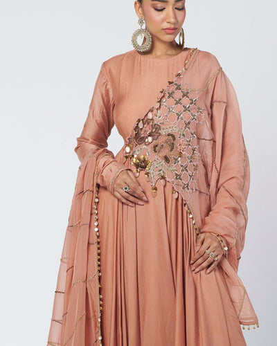 Biscoff Anarkali Dupatta Set