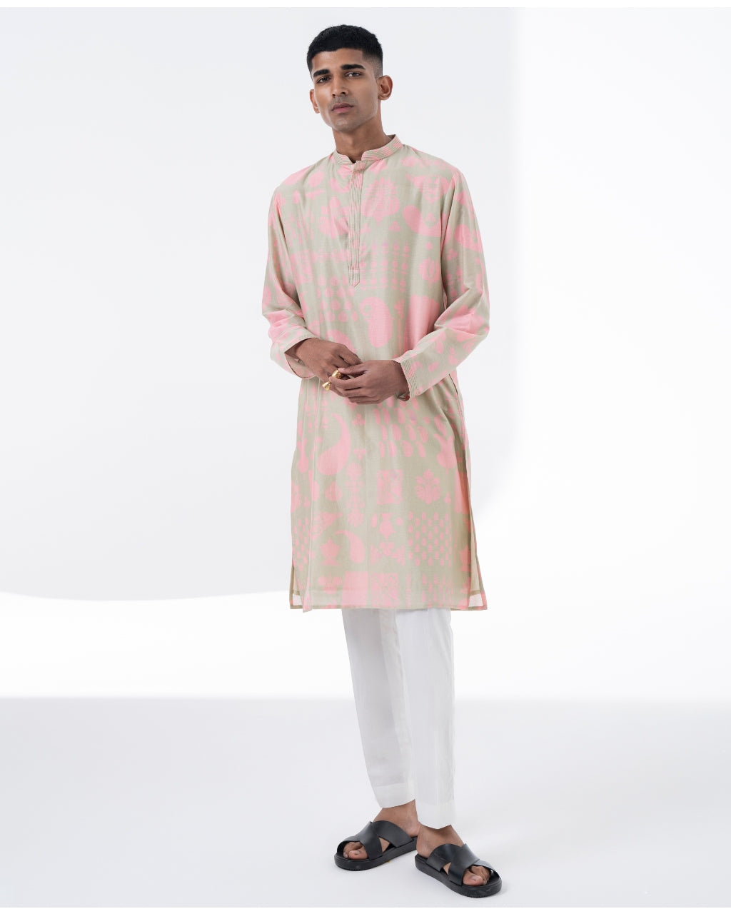 Lavender Hush And Powder Pink Printed Kurta Set