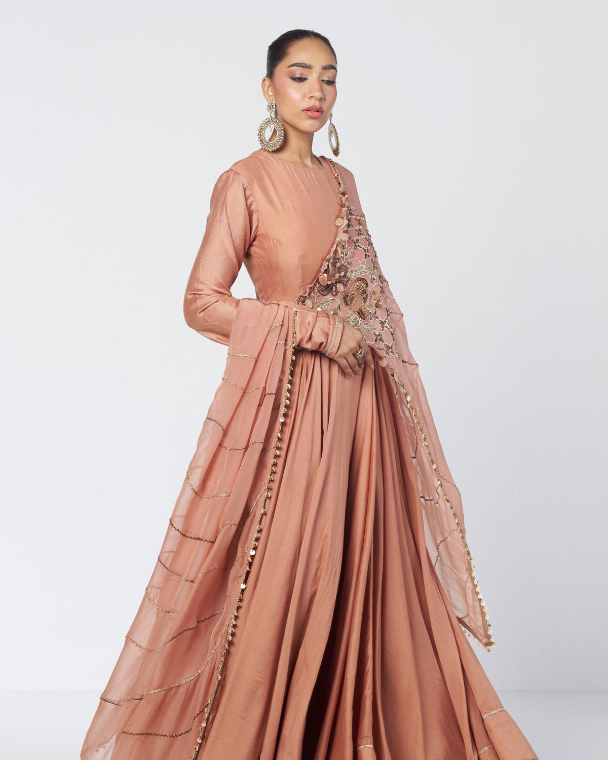 Biscoff Anarkali Dupatta Set