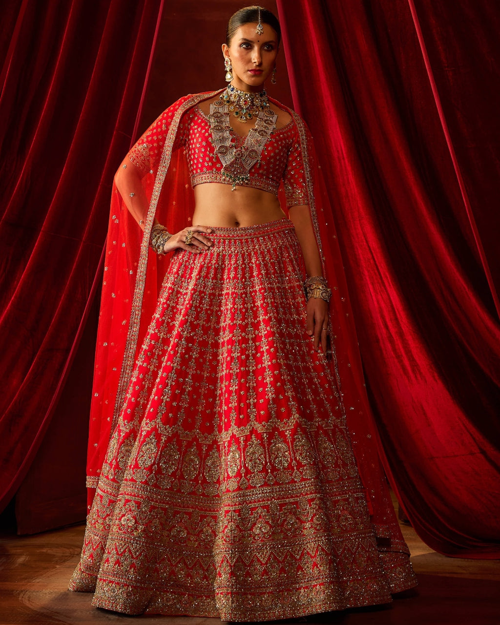 Red Aradhya Lehenga Set