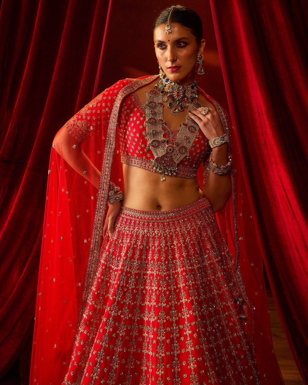 Red Aradhya Lehenga Set