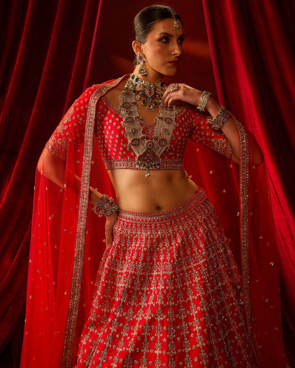 Red Aradhya Lehenga Set