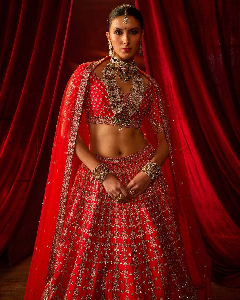 Red Aradhya Lehenga Set