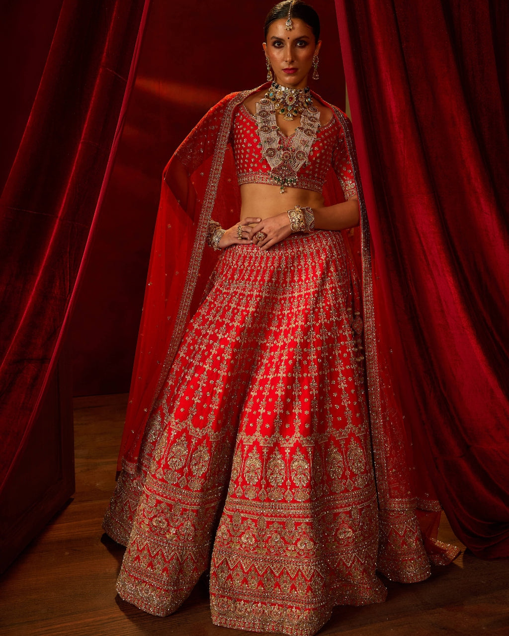 Red Aradhya Lehenga Set