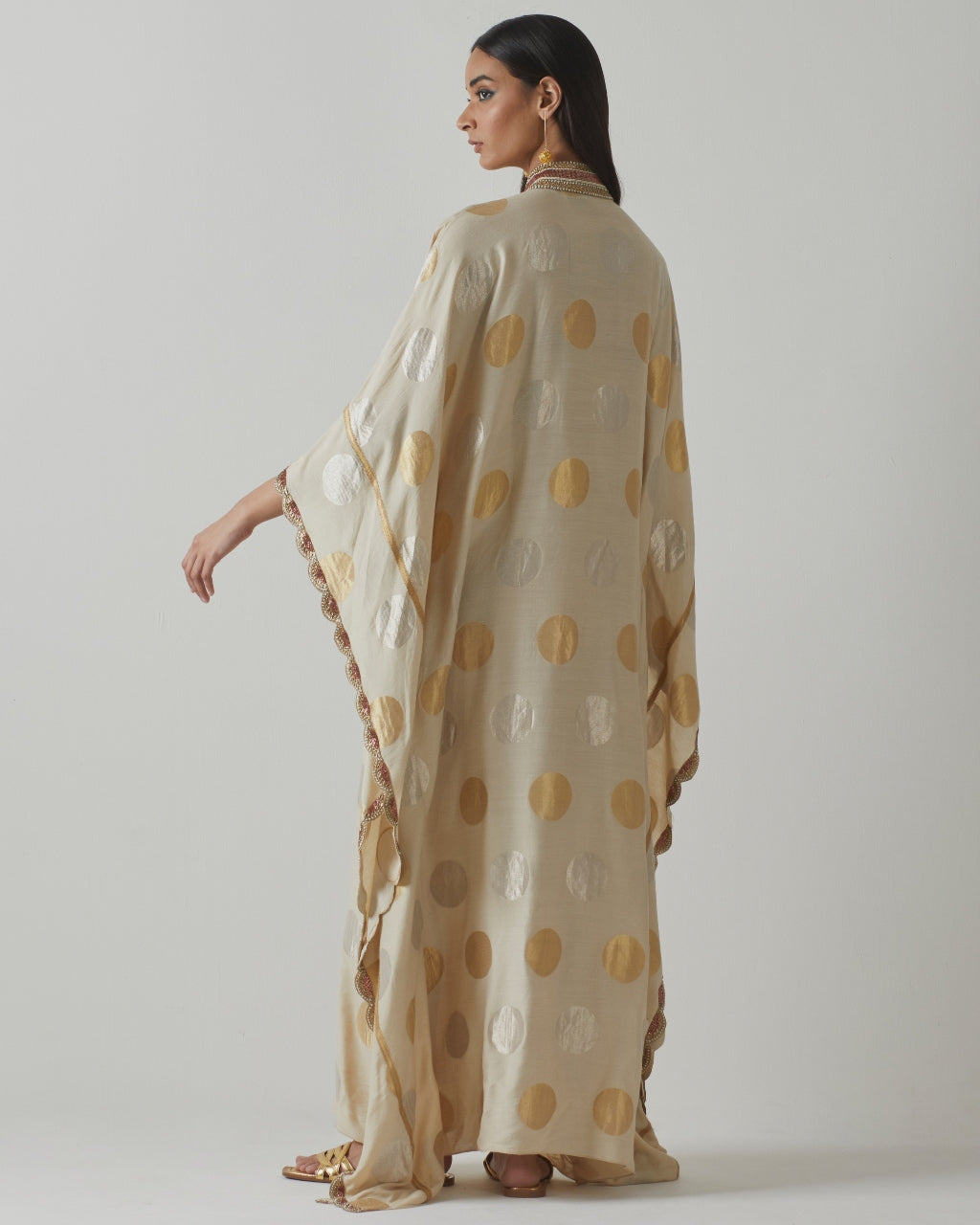 Ivory Silk Weave Kaftan