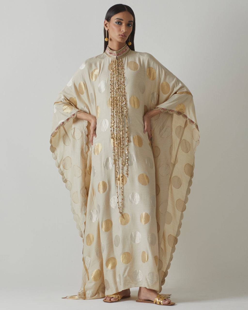 Ivory Silk Weave Kaftan