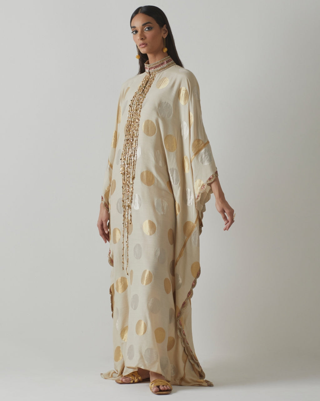 Ivory Silk Weave Kaftan