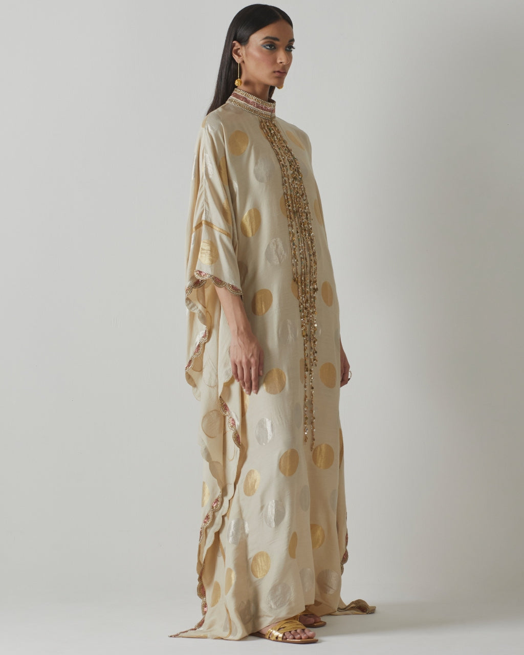 Ivory Silk Weave Kaftan