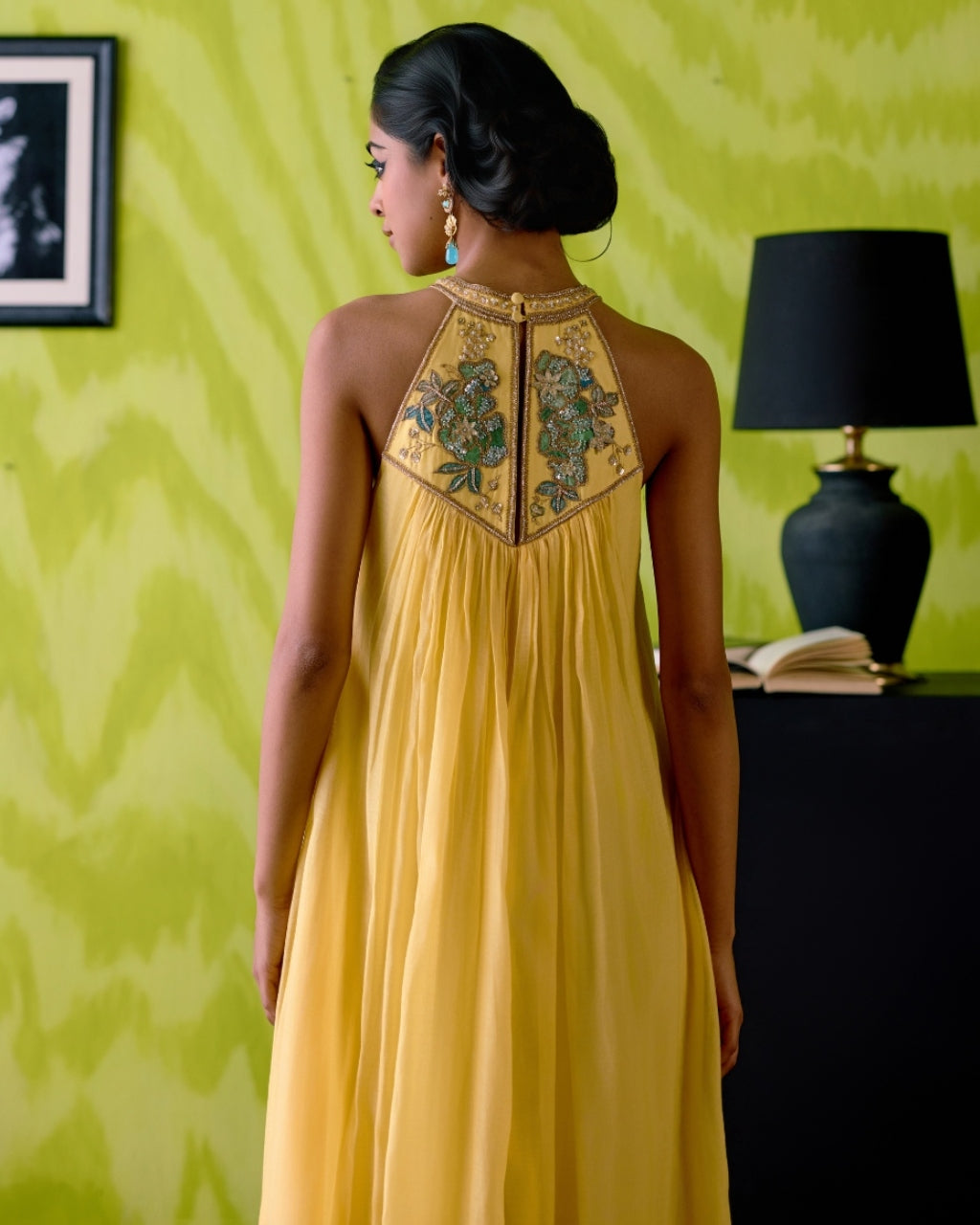 Buttercup Yellow Halter Neck Dress