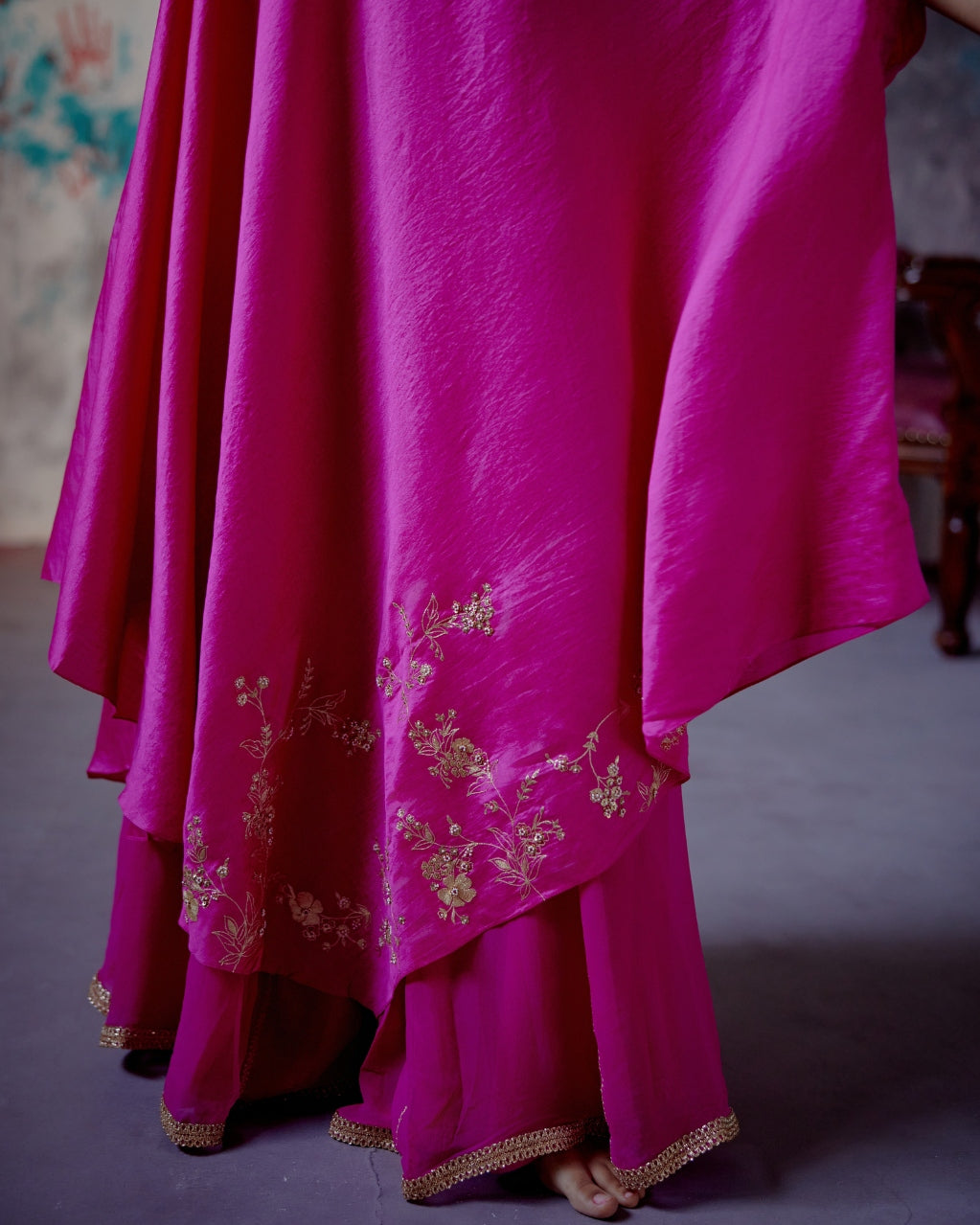 Fuchsia Pink One Shoulder Set