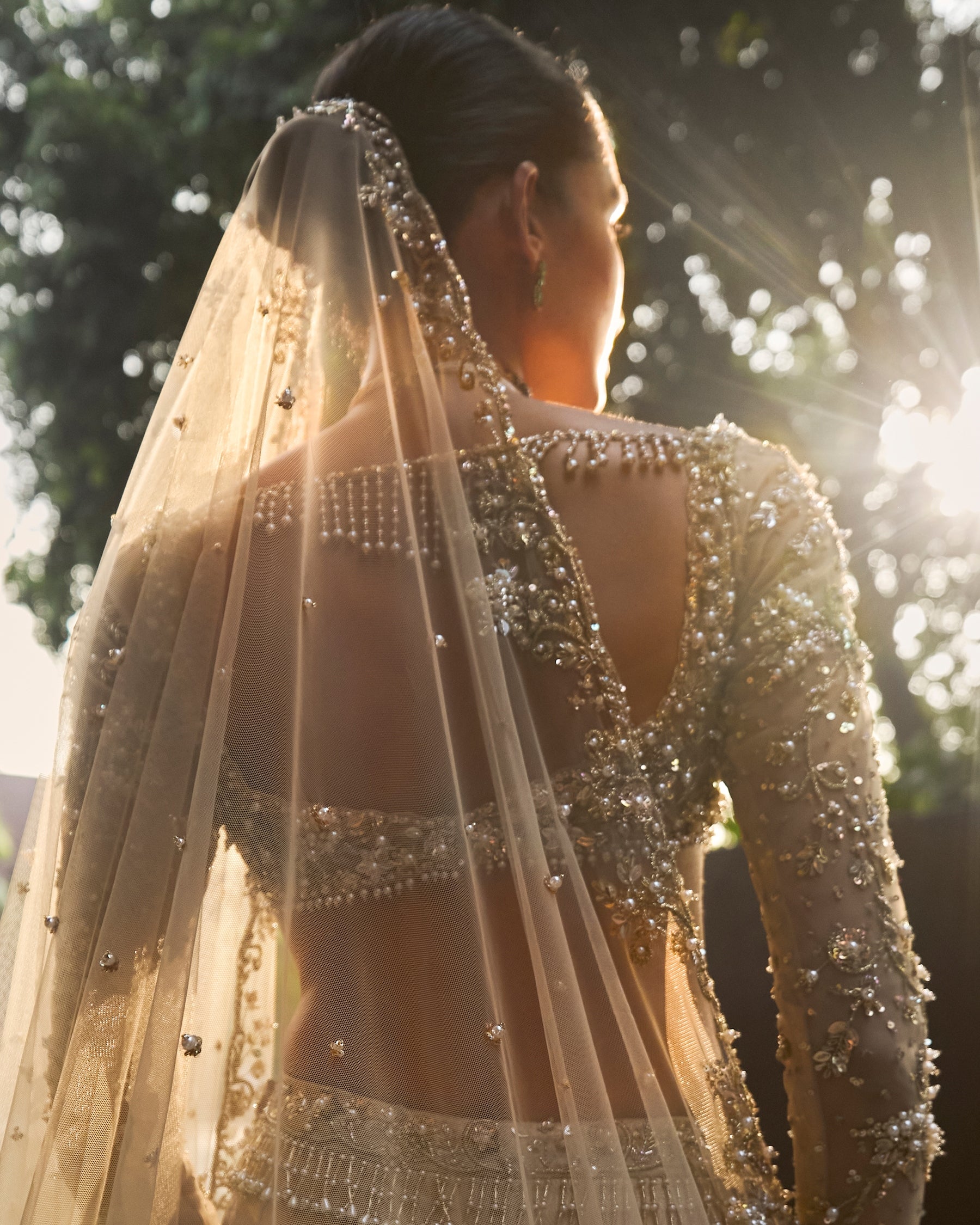 Champagne Gold Brocade Lehenga Set