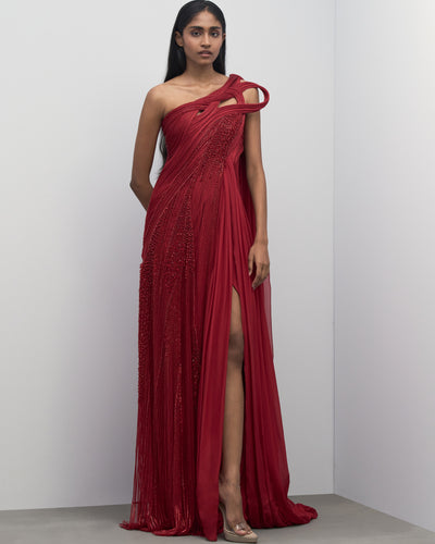 The Sculpted Drape Sari Gown